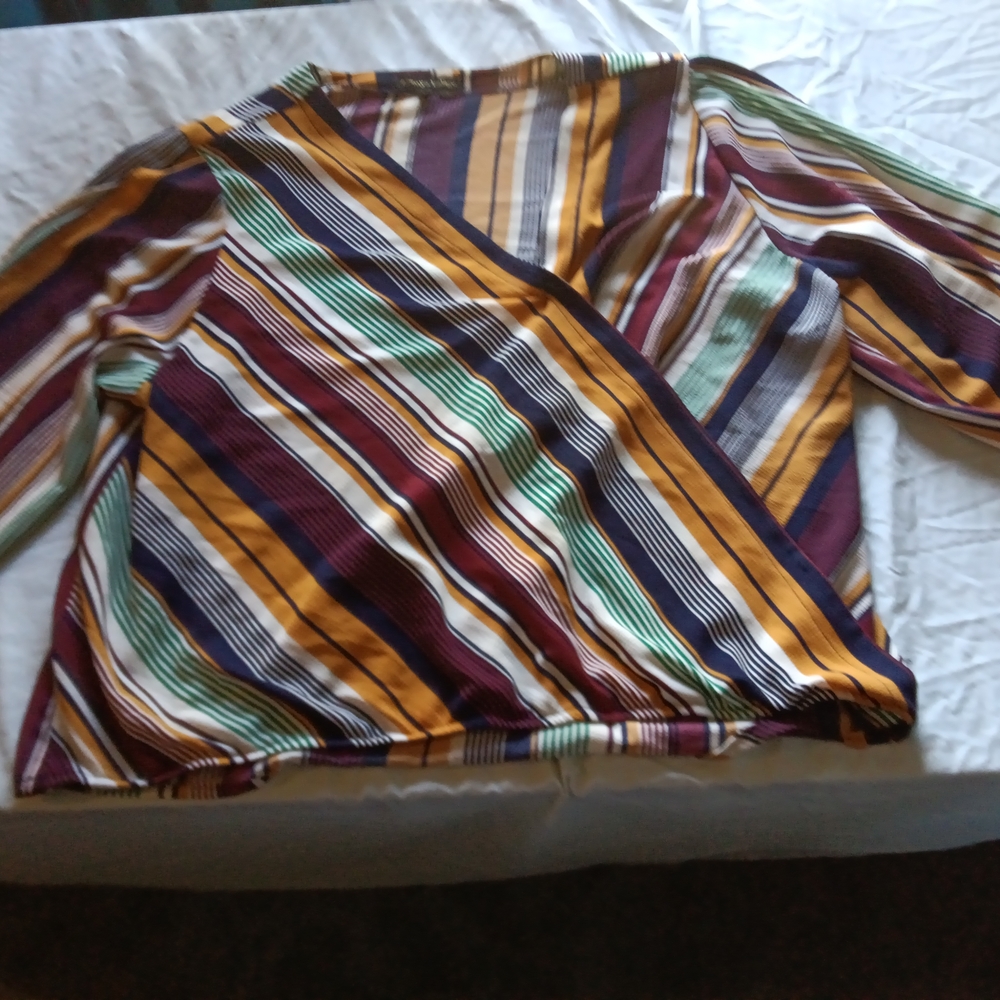 Striped Multicolor Wrap Top